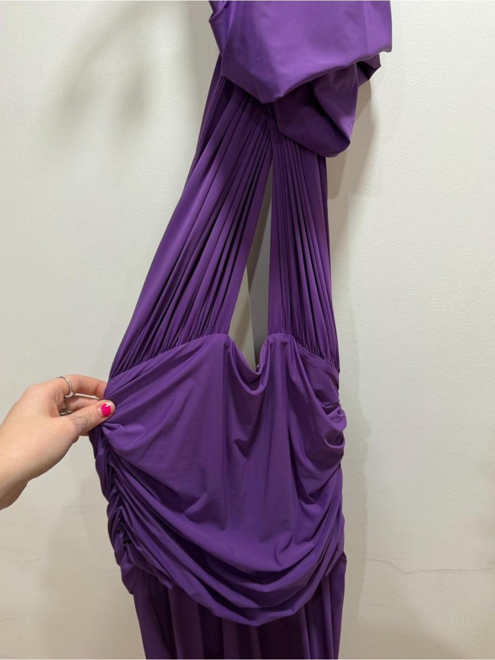 Bronx and Banco Purple Hooded Twist Maxi Gown - Picture 5 of 6